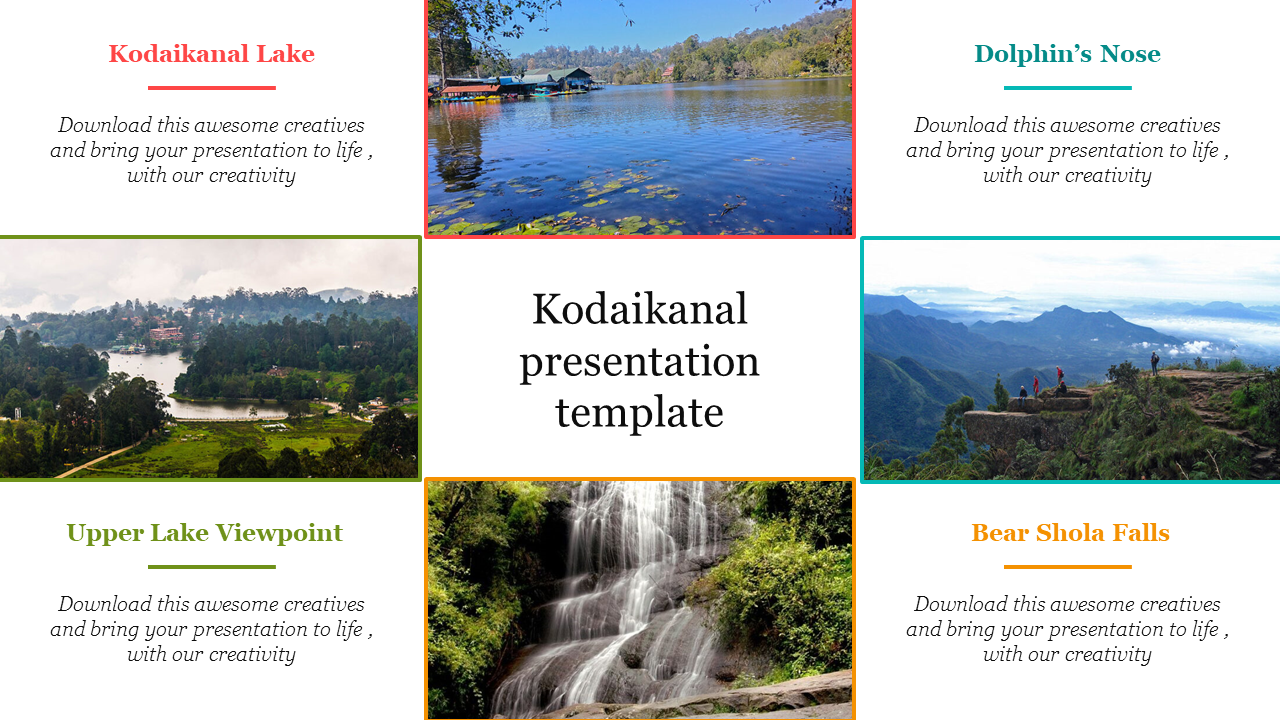 Attractive Kodaikanal Presentation Template Slide Design